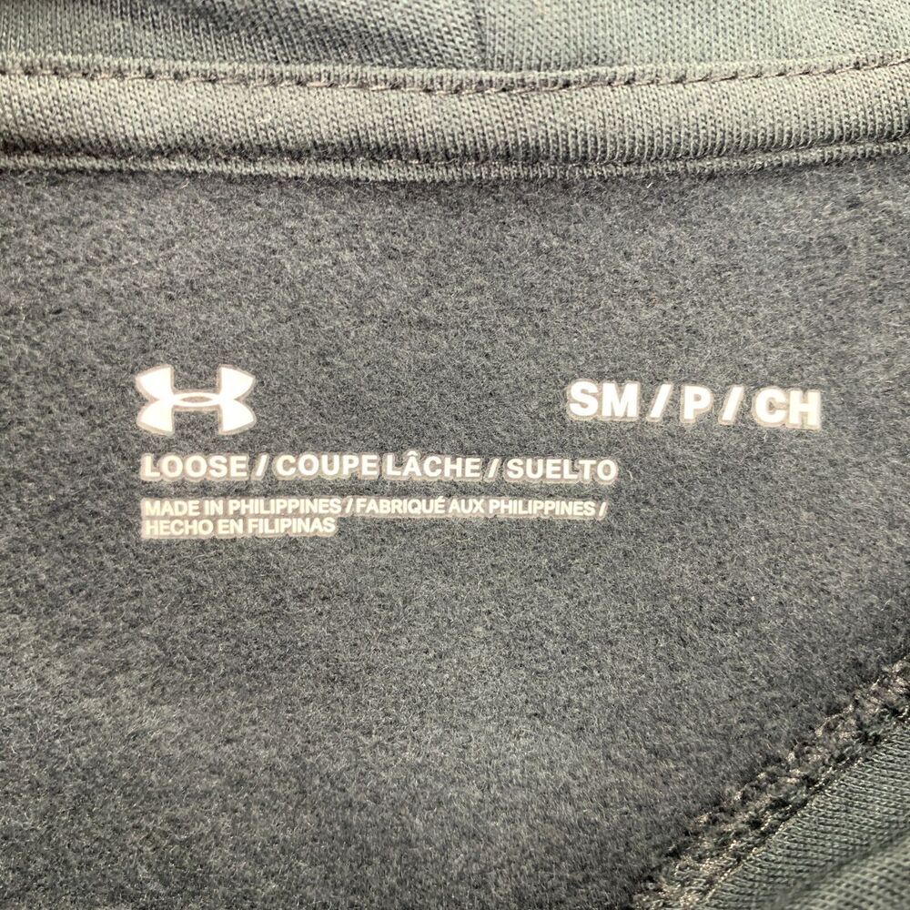 Under Armour Mens Rival Fleece Loose Fit Pullover Hoodie Black S - Picture 3 of 4